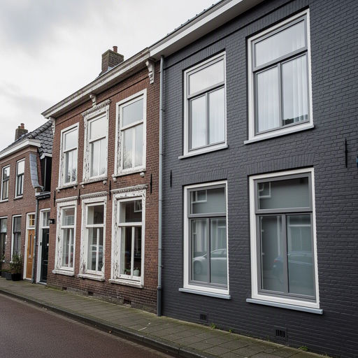 Vakman plaatst kunststof kozijnen bij een woning in Voorschoten