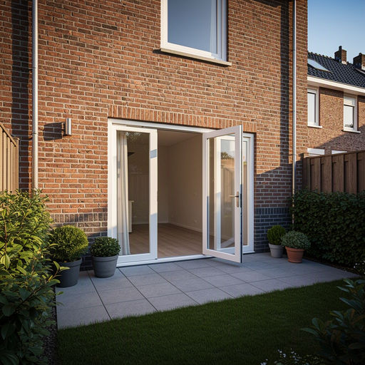 Kunststof schuifpui aan de achtergevel van een woning in Voorschoten