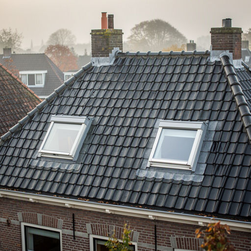 Kunststof dakraam in een schuin dak van een woning in Voorschoten
