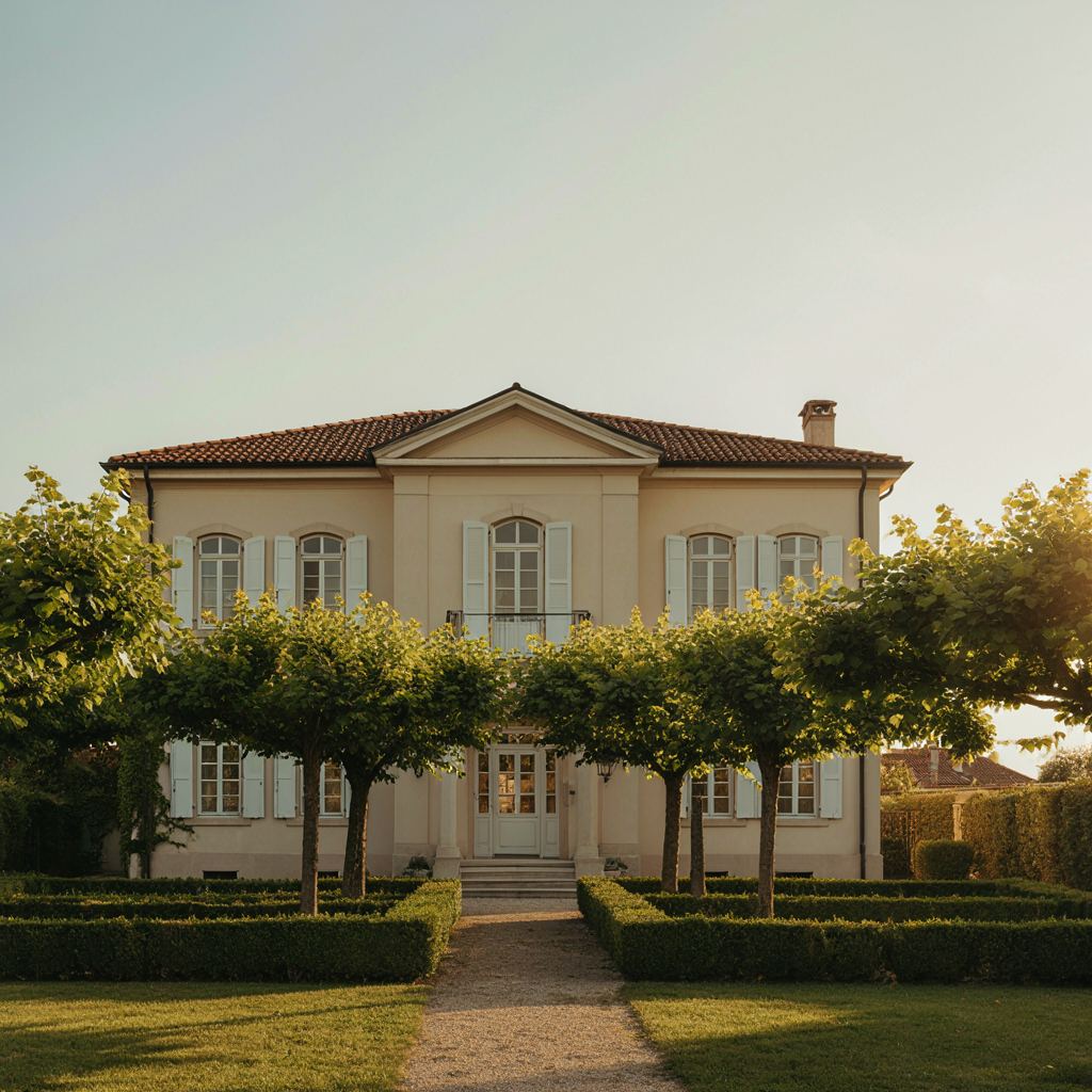 Statige jaren-20 villa in Pijnacker met witte kunststof kozijnen en een verzorgde voortuin met buxushagen