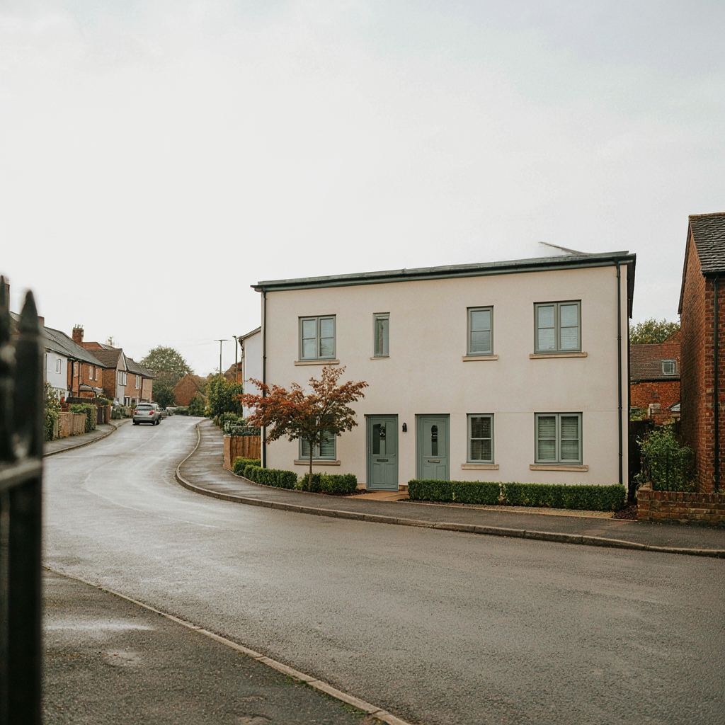 Gerenoveerde jaren-70 woning in Nootdorp met donkergroene kunststof kozijnen en een onderhoudsvrije gevel